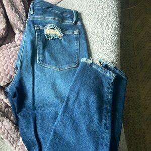 GOOD LEGS JACKED STEP HEM - blue jeans
